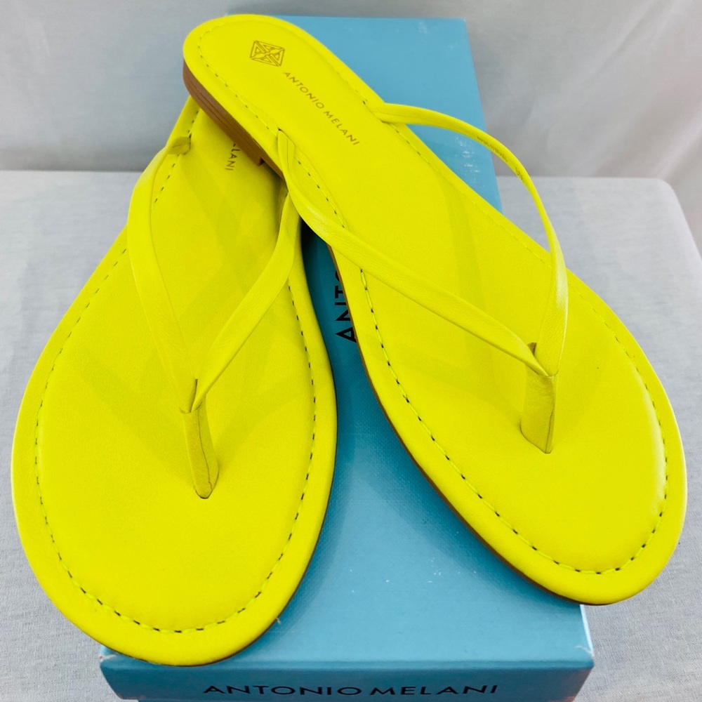 Antonio Melani leather flip flop sandals